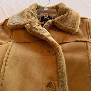 Utex Design faux shearling long coat.